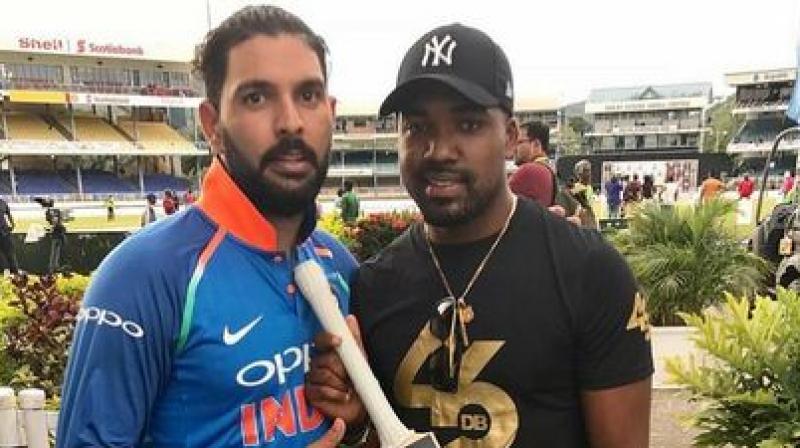 While some of them spent their leisure time playing beach volleyball, going on a Jetski ride, India’s middle order batsman Yuvraj Singh, met up with West Indian batsman Darren Bravo, brother of Dwayne Bravo.(Photo: Instagram / Yuvraj Singh) While some of them spent their leisure time playing beach volleyball, going on a Jetski ride, India’s middle order batsman Yuvraj Singh, met up with West Indian batsman Darren Bravo, brother of Dwayne Bravo.(Photo: Instagram / Yuvraj Singh)