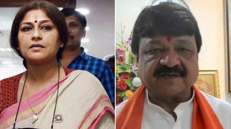 Rajya Sabha MP and Mahila Morcha President Roopa Ganguly and BJP national general secretary Kailash Vijayvargiya. (Photos: PTI) Rajya Sabha MP and Mahila Morcha President Roopa Ganguly and BJP national general secretary Kailash Vijayvargiya. (Photos: PTI)