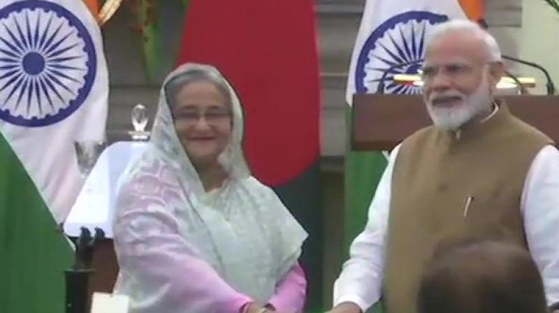 The pacts signed after Modi-Hasina talks provided for deeper cooperation between the two countries in areas of water resources, youth affairs, culture, education and coastal surveillance. (Photo: ANI) The pacts signed after Modi-Hasina talks provided for deeper cooperation between the two countries in areas of water resources, youth affairs, culture, education and coastal surveillance. (Photo: ANI)
