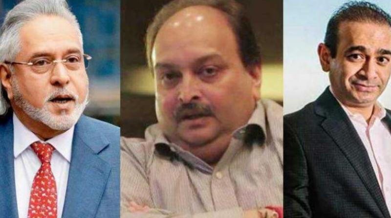 (From left) Embattled liquor baron Vijay Mallya, Gitanjali Group owner Mehul Choksi, absconding billionaire Nirav Modi. (Photo: PTI) (From left) Embattled liquor baron Vijay Mallya, Gitanjali Group owner Mehul Choksi, absconding billionaire Nirav Modi. (Photo: PTI)