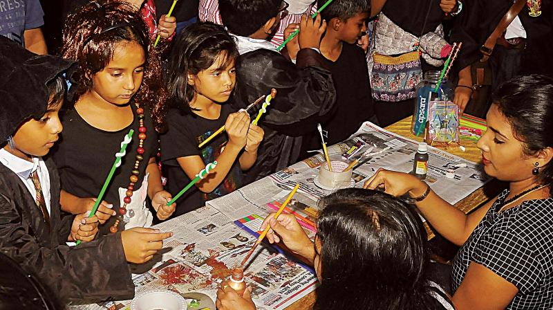 While most children and some parents too showed up for the event dressed as witches, wizards and their favourite characters, the festive mood was successful in getting an important message through to the young minds. While most children and some parents too showed up for the event dressed as witches, wizards and their favourite characters, the festive mood was successful in getting an important message through to the young minds.