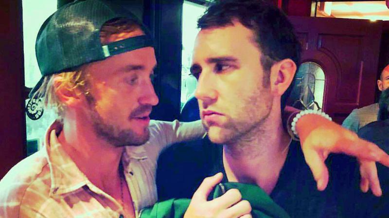 Tom Felton and Matthew Lewis in latter’s Instagram post. Tom Felton and Matthew Lewis in latter’s Instagram post.