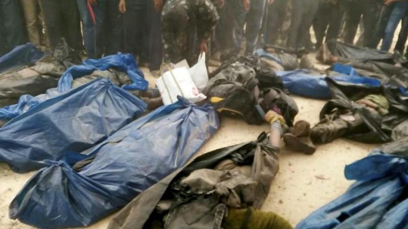 Dead bodies of 28 maoists killed in a joint police encounter by Odisha and Andhra police at a forest in Malkangiri. (Photo: PTI) Dead bodies of 28 maoists killed in a joint police encounter by Odisha and Andhra police at a forest in Malkangiri. (Photo: PTI)