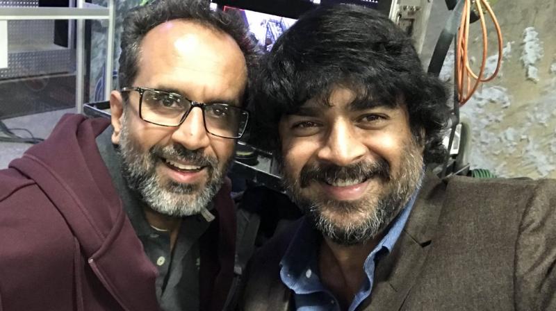 R. Madhavan and Aanand L. Rai on the sets of 'Zero'. R. Madhavan and Aanand L. Rai on the sets of 'Zero'.