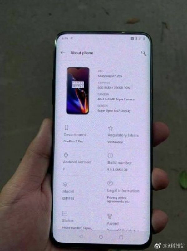 OnePlus 7 Pro leaked