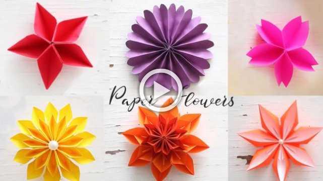 6 easy paper flowers flower making flower making with paper video