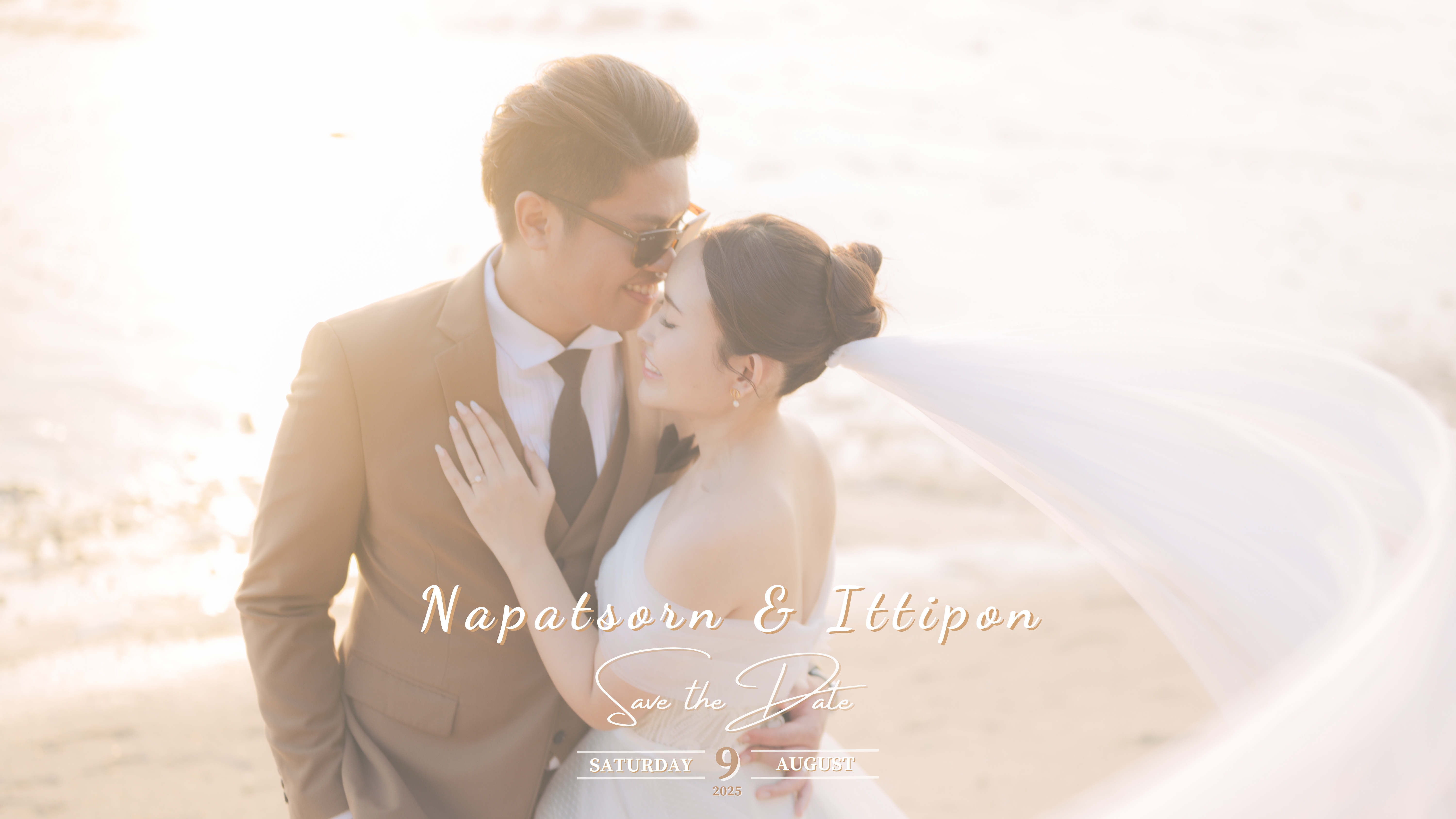 Aon and Bank wedding invitation cover