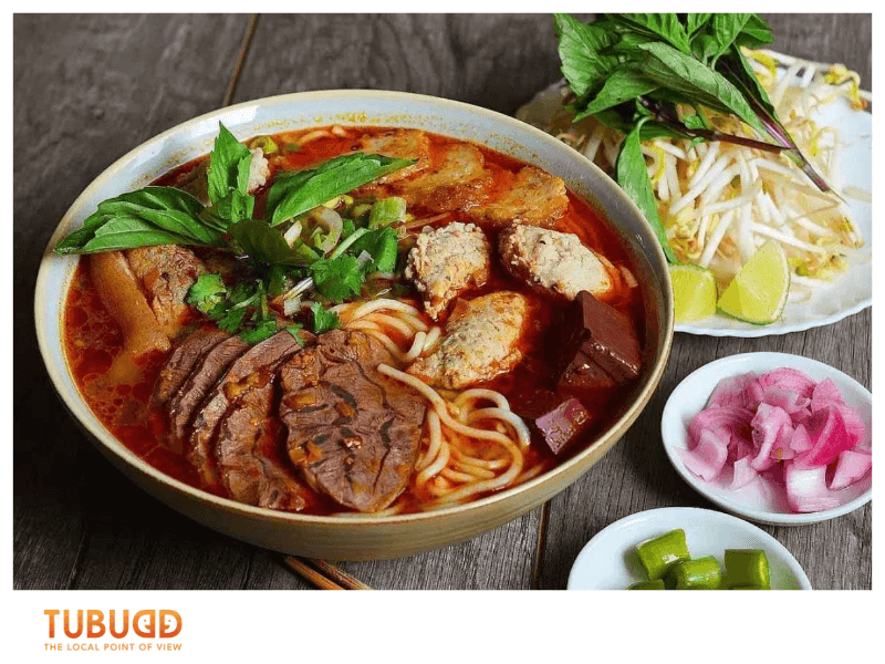 A bowl of Bun bo Hue.