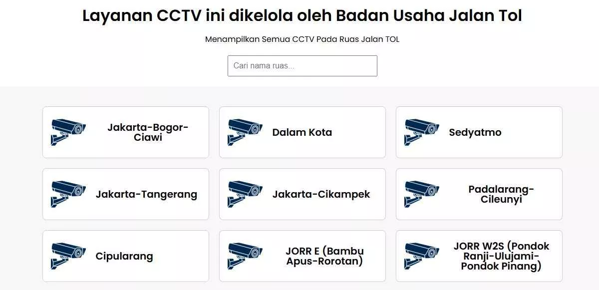 How to Check Toll Road CCTV via the BPJT Website