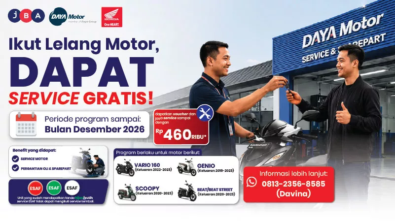 News picture Ikut Lelang Motor di JBA, Dapat Service Gratis Hingga Rp460 Ribu!