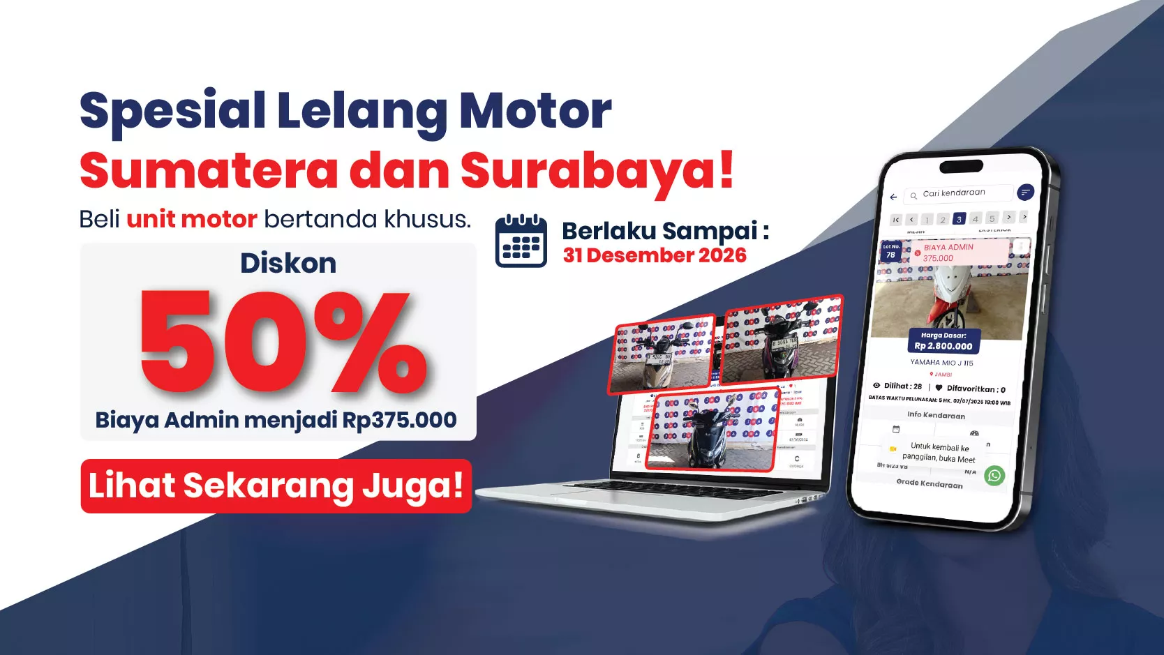 News picture Promo Spesial Lelang Motor Sumatera, Diskon Biaya Admin 50%