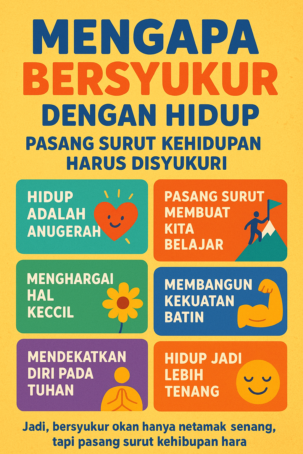 mengapa harus bersyukur dengan hidup, pasang surut kehidupan harus disyukuri,
