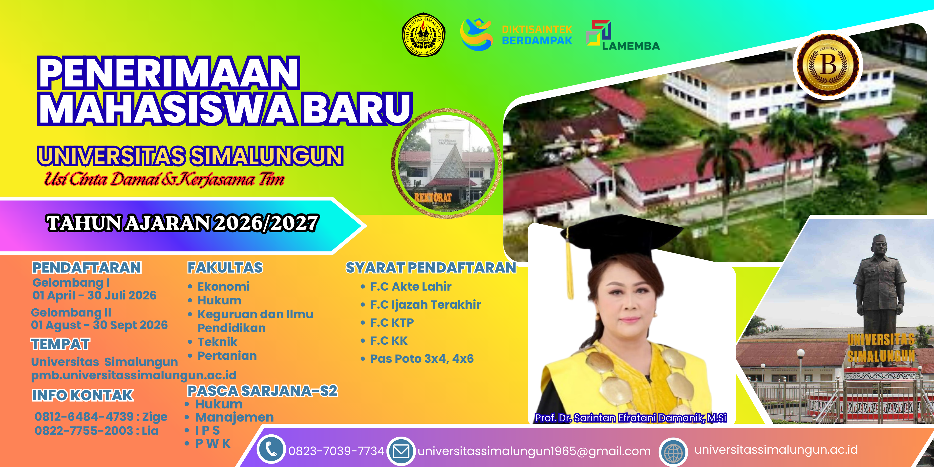 Penerimaan Mahasiswa Baru Universitas Simalungun Semester Ganjil 2026/2027