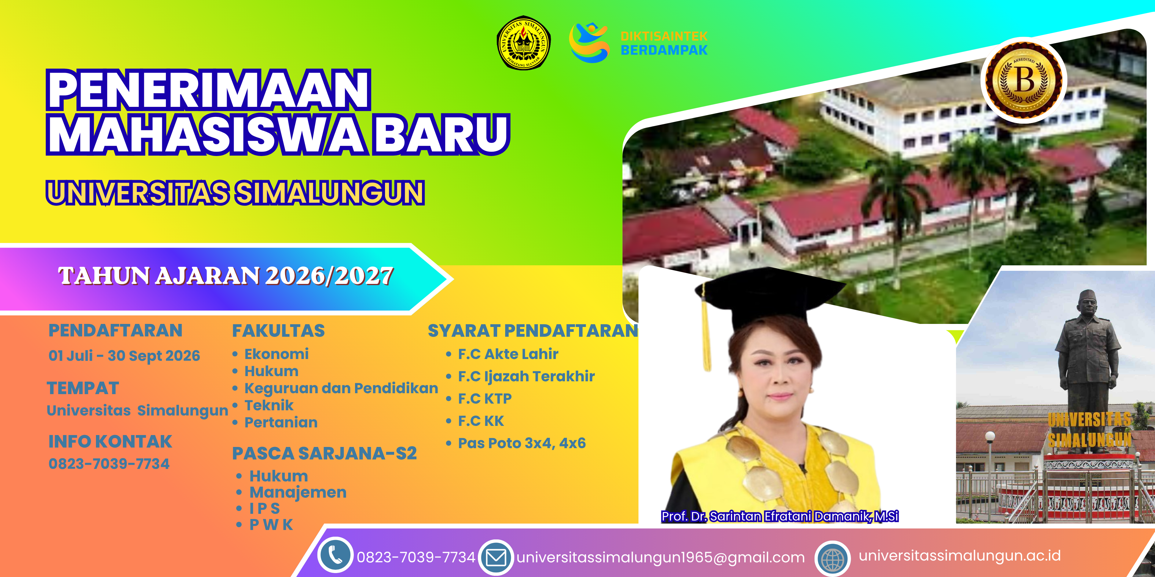 Penerimaan Mahasiswa Baru Universitas Simalungun Semester Ganjil 2026/2027