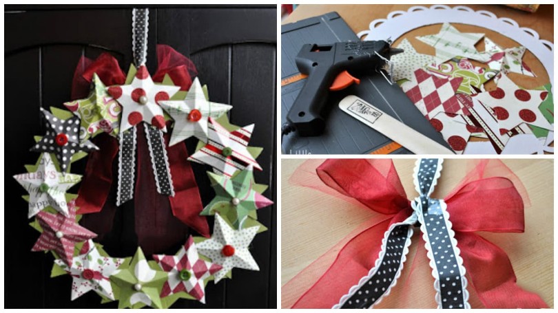 Trang trí noel mầm non cho cửa lớp với vòng nguyệt quế