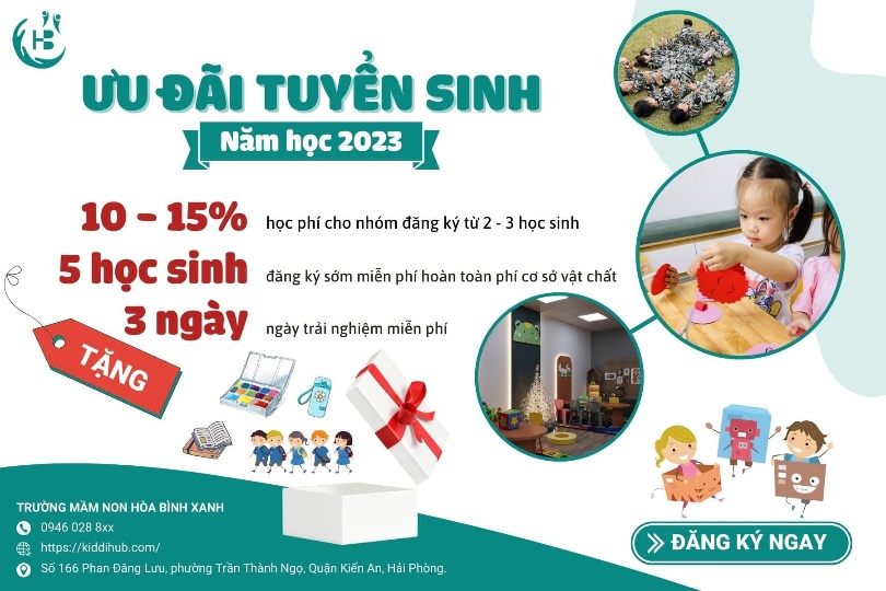 Bộ ấn phấm, banner tuyển sinh mầm non