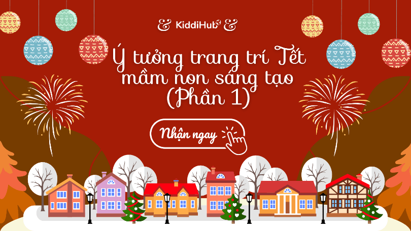 trang trí tết mầm non