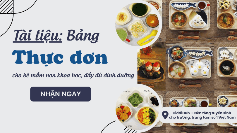 thực đơn cho trẻ mầm non