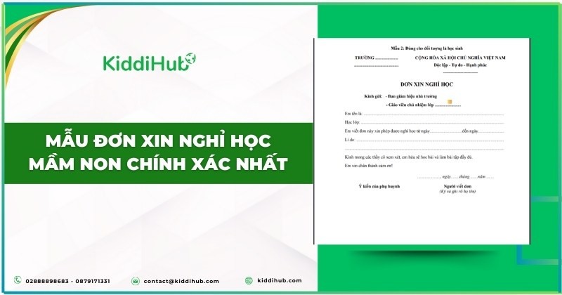 Mẫu đơn xin nghỉ học mầm non chính xác nhất