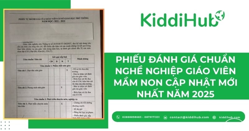 Phiếu đánh giá chuẩn nghề nghiệp giáo viên mầm non cập nhật mới nhất năm 2025