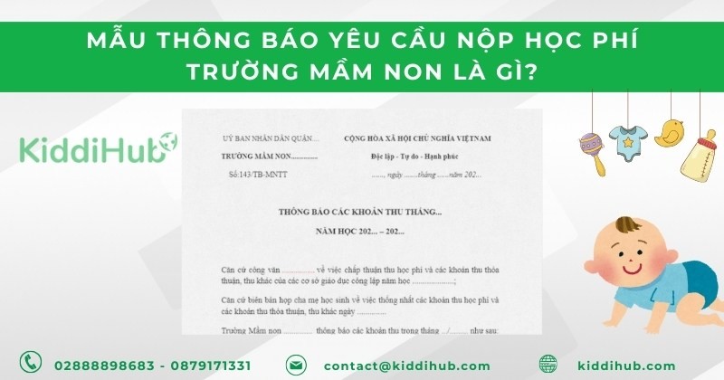 Mẫu thông báo về việc nộp học phí trường mầm non