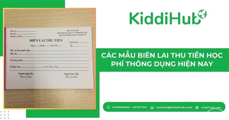 Các mẫu biên lai thu tiền học phí thông dụng hiện nay