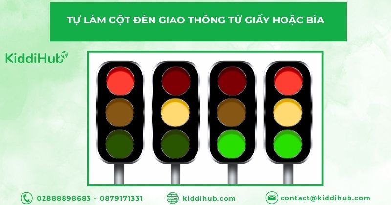 Tự làm cột đèn giao thông từ giấy hoặc bìa