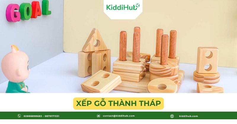 Xếp gỗ thành tháp