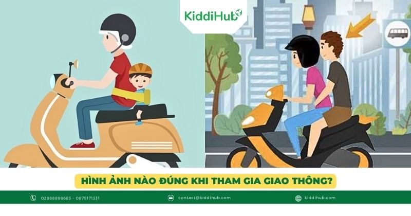 Hình ảnh nào đúng khi tham gia giao thông?