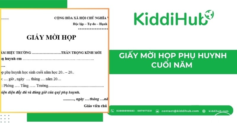 Kịch bản họp phụ huynh cuối năm mầm non hay nhất 2025