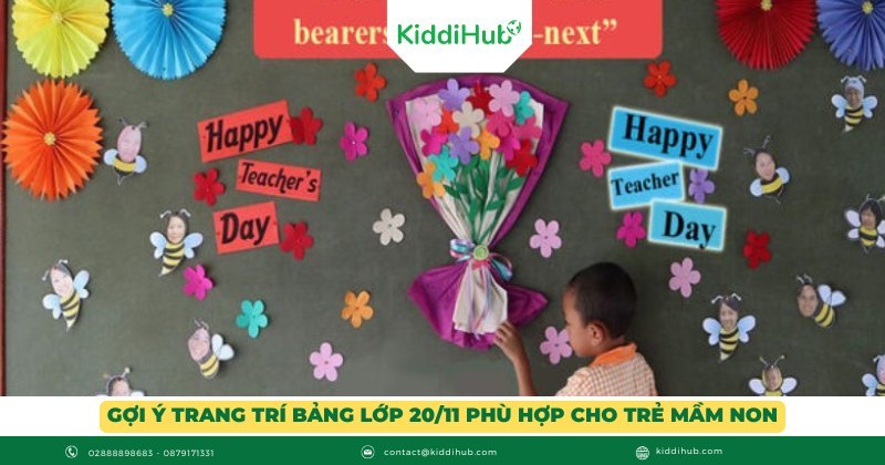 Gợi ý trang trí bảng lớp 20/11 phù hợp cho trẻ mầm non