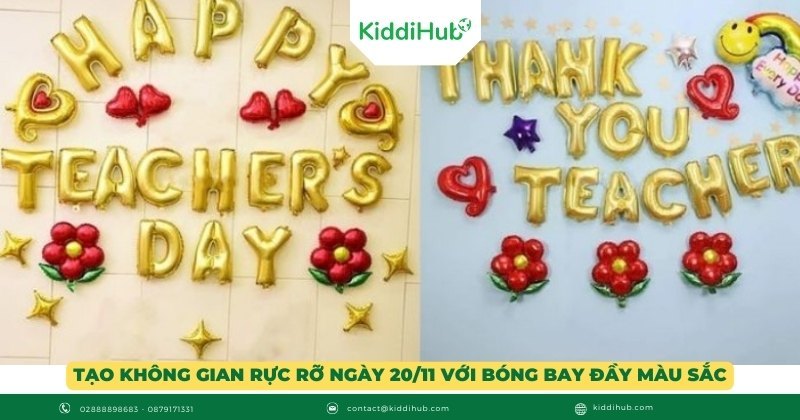 Tạo không gian rực rỡ ngày 20/11 với bóng bay đầy màu sắc