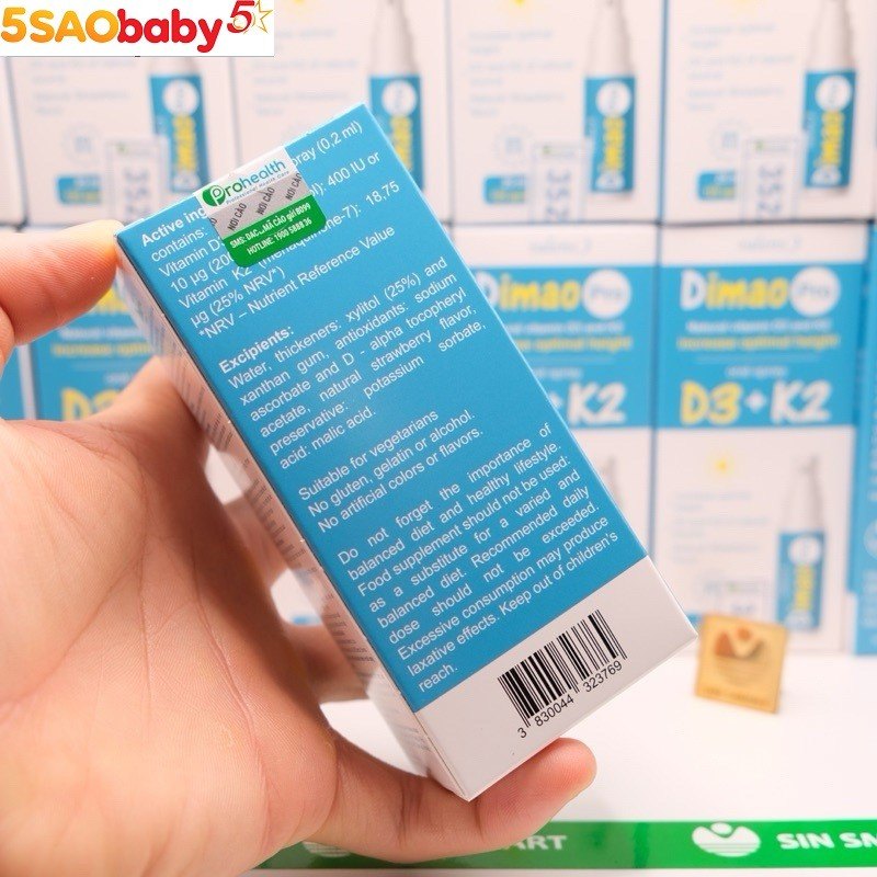 Dimao Pro Oral Spray D3 + K2 - Giải pháp tự nhiên cho xương chắc, cao lớn
