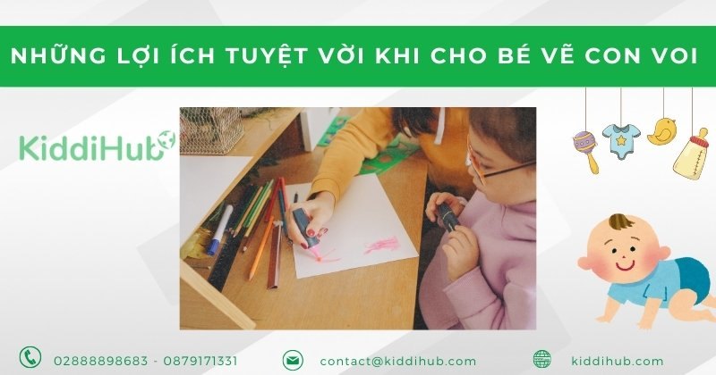Những lợi ích tuyệt vời khi cho bé vẽ con voi