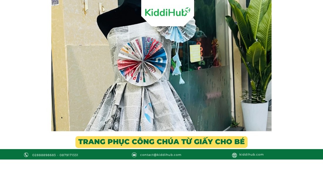 Trang phục công chúa từ giấy cho bé