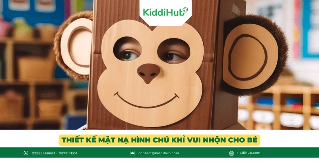 Thiết kế mặt nạ hình chú khỉ vui nhộn cho bé