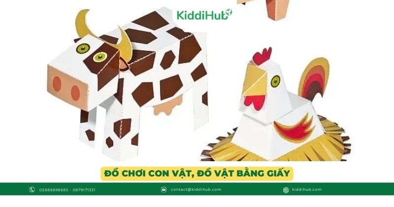 Đồ chơi con vật, đồ vật bằng giấy