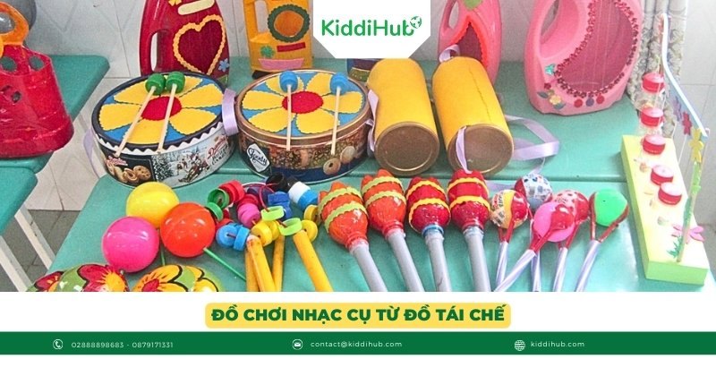 Đồ chơi nhạc cụ từ đồ tái chế