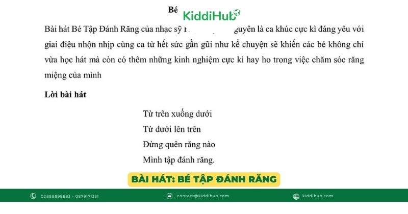 Bài hát: Bé tập đánh răng
