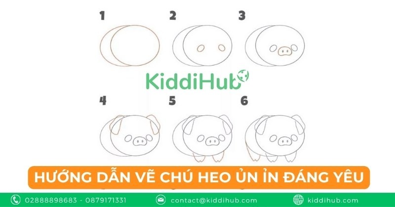 Hướng dẫn vẽ chú heo ủn ỉn đáng yêu
