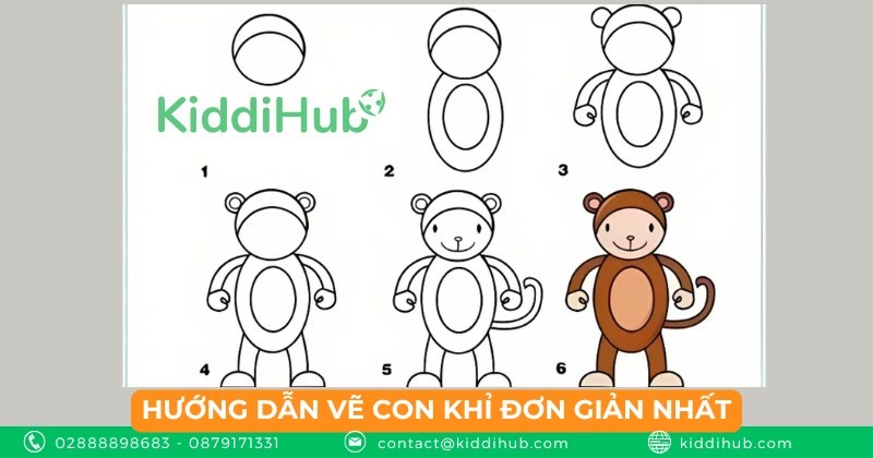 Hướng dẫn vẽ con khỉ đơn giản nhất