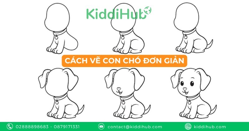 Cách vẽ con chó đơn giản