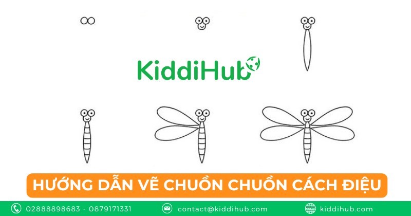 Hướng dẫn vẽ chuồn chuồn cách điệu