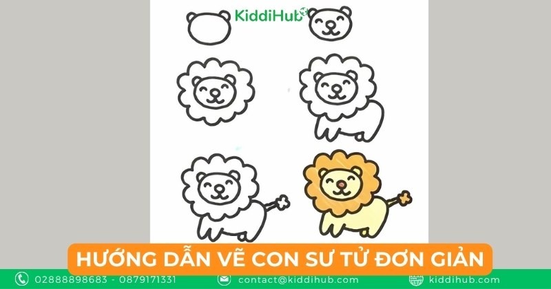 Hướng dẫn vẽ con sư tử đơn giản