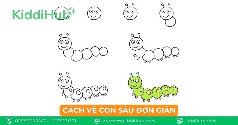 Cách vẽ con sâu đơn giản