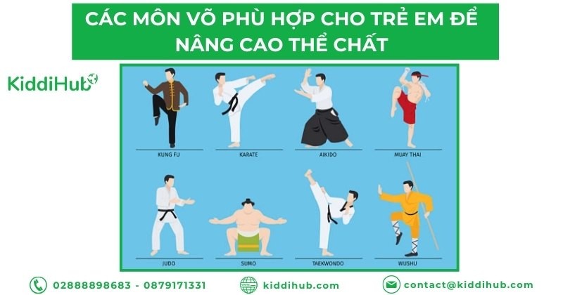 Các môn võ phù hợp cho trẻ em để nâng cao thể chất