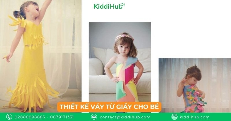Thiết kế váy từ giấy cho bé