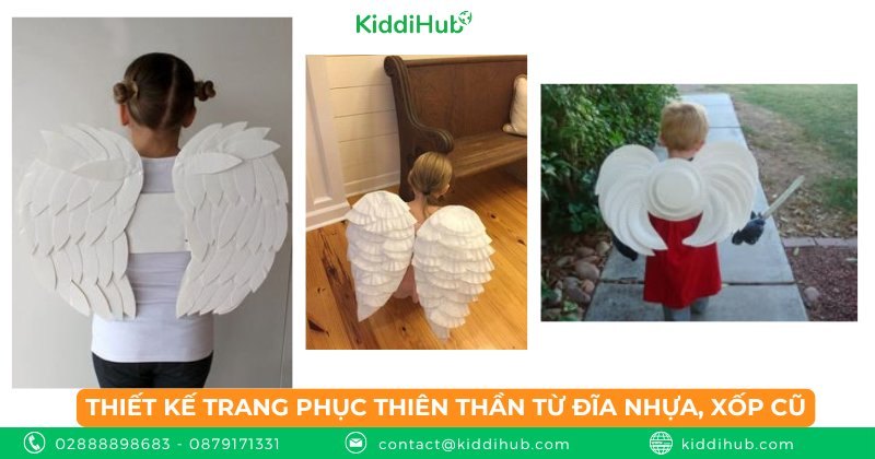 Thiết kế trang phục thiên thần từ đĩa nhựa, xốp cũ