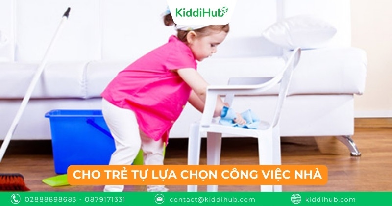 Cho trẻ tự lựa chọn công việc nhà