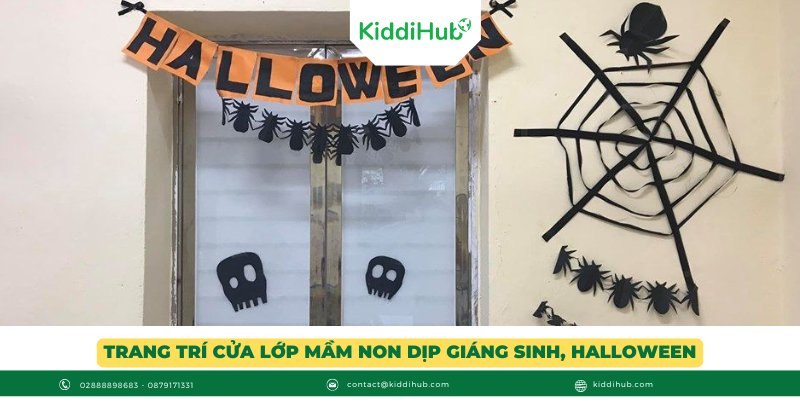 Trang trí cửa lớp mầm non dịp giáng Sinh, Halloween